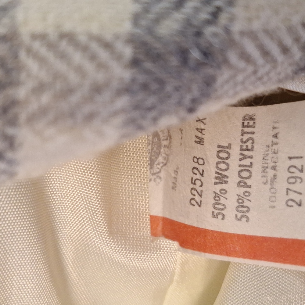 Vintage Wool Plaid Blazer, Grey And White, Koret, Sz 10, NWOT - Picture 14 of 15